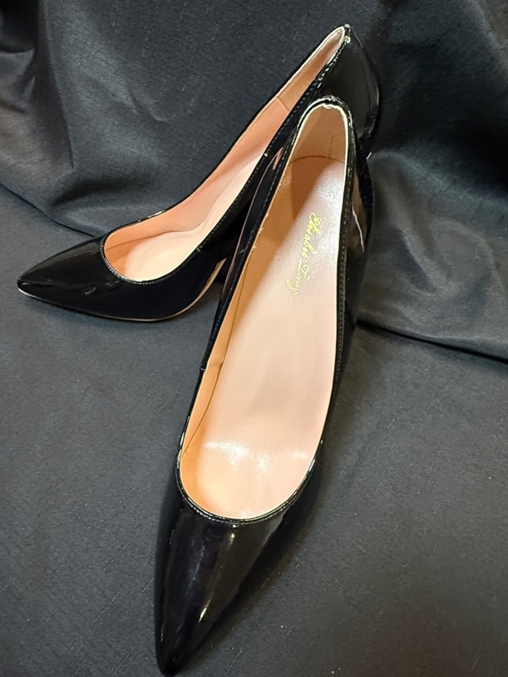 Black Patent Pointed-Toe Women's High Heels - Elegant Evening Pumps Size 11